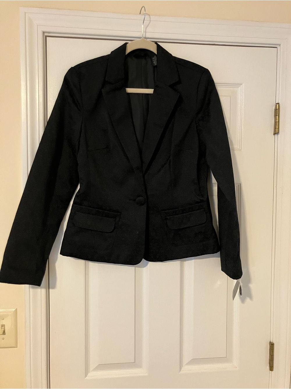 NWT Mossimo Black Brocade Jacquard Blazer Suit Jacket Size M Medium